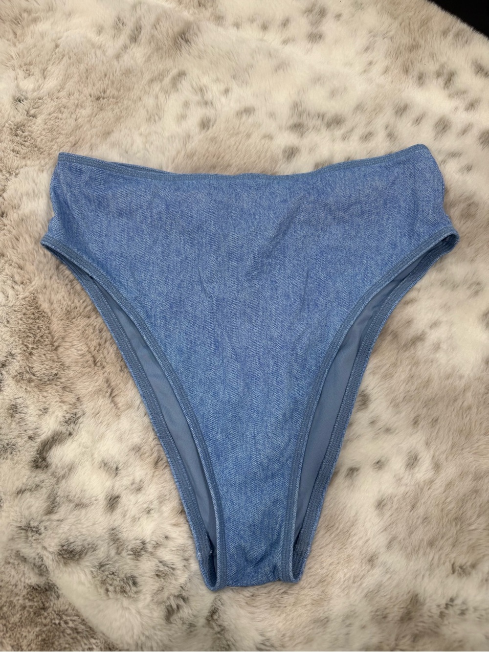 PINK Victoria's Secret Light Denim Blue High-Cut Bikini Bottoms